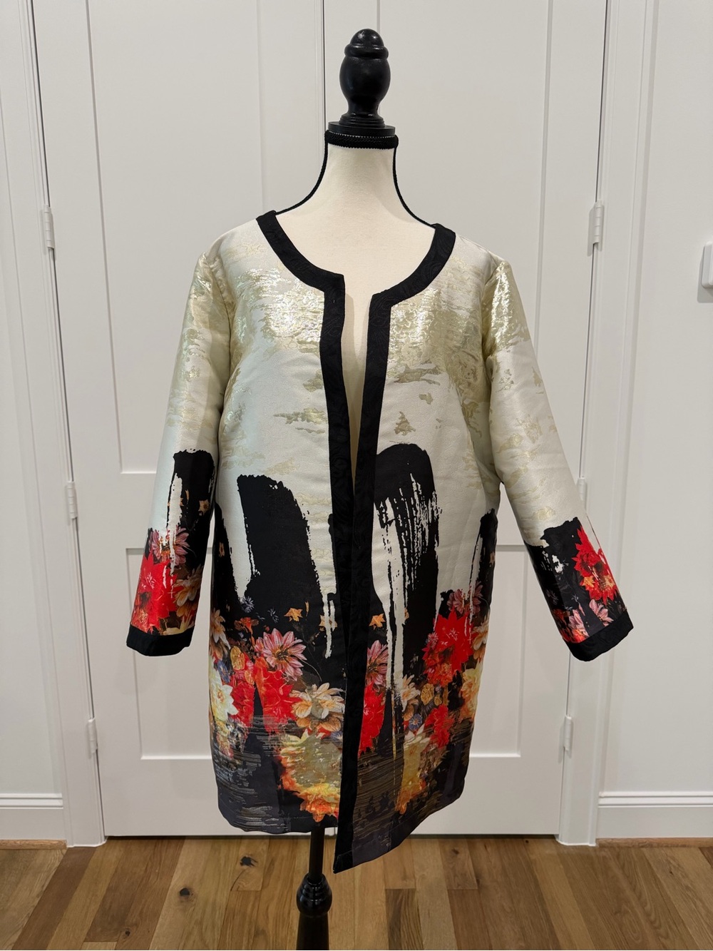 Berek Floral Brushstroke Open-Front Jacket | Size 1XL - Picture 4 of 14